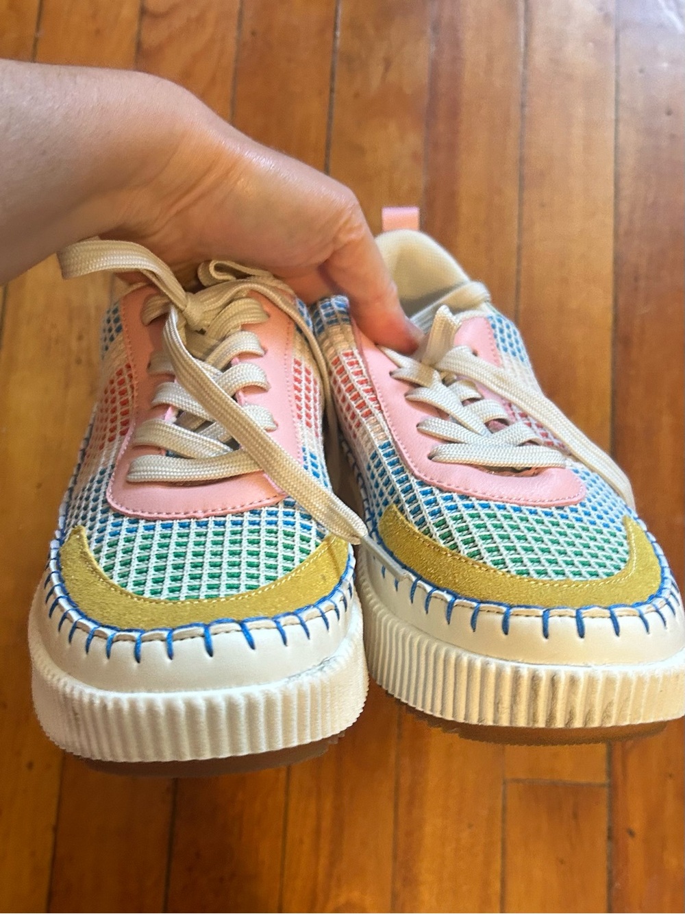 Nicole Miller New York Women’s 8 Mixed Media Platform Sneaker Shoes - Picture 2 of 6